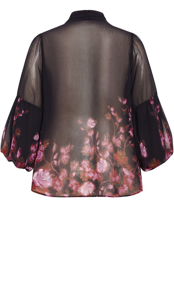 Romance Border Shirt - black, BLACK, alternate image number null