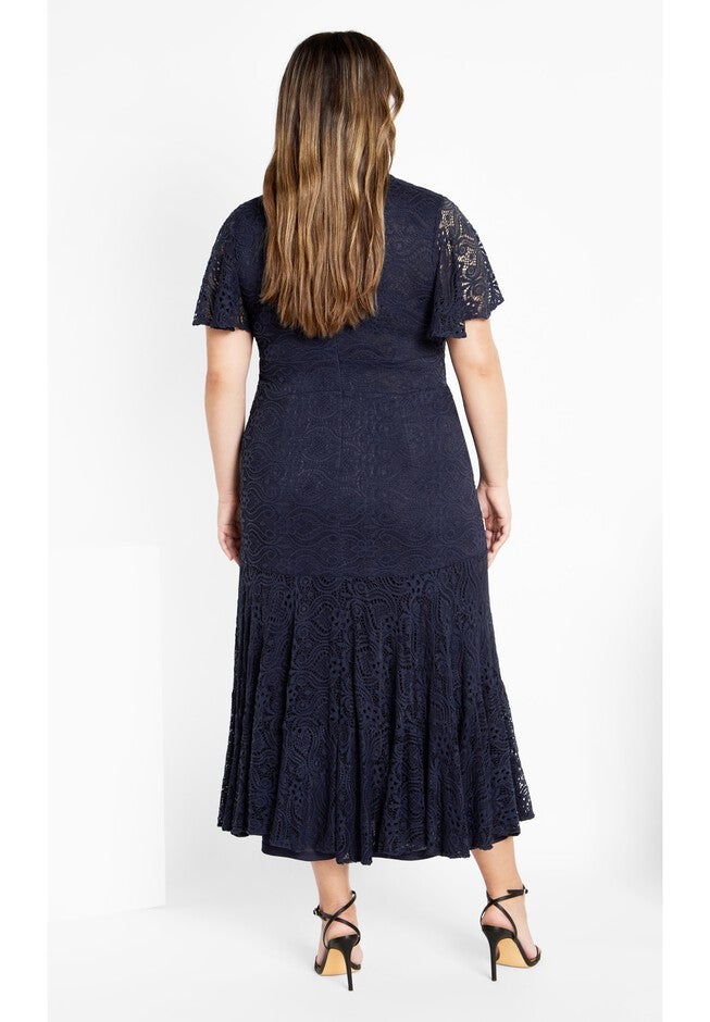 Lace Christa Dress - navy, NAVY, alternate image number null