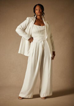 Plus Size Elegant Wide Leg Pants