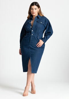 Plus Size Denim Dress