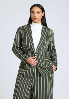 Fitted Striped Blazer