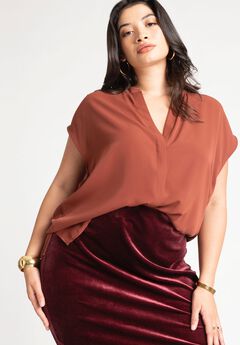 Plus Size Brown Tops