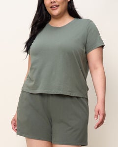 Plus Size Crop Top With Sleeves