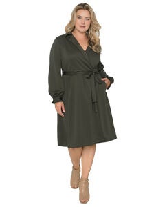 Plus size Lara Long Sleeve Wrap Dress