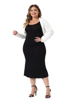CROPPED LONG SLEEVE OPEN FRONT BOLERO SHRUG