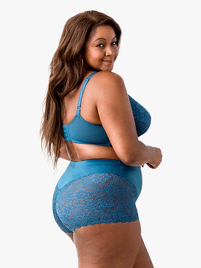 Full Cup Lace Underwire Bra, Teal / Teal, alternate image number null