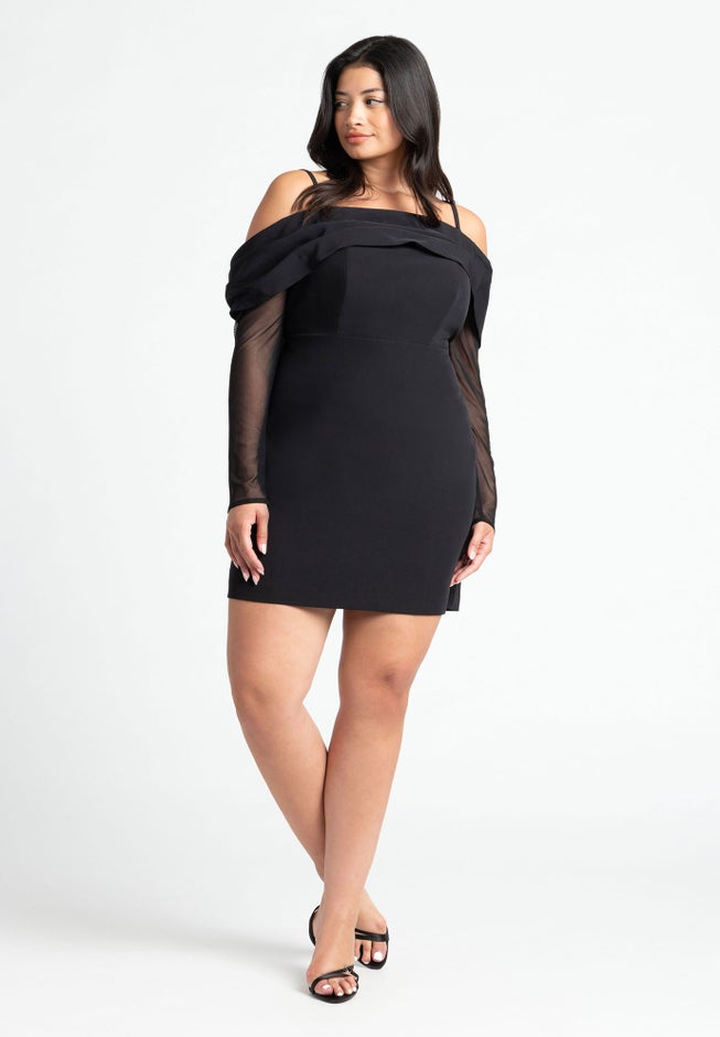 Pleated Off The Shoulder Mini Dress image number null